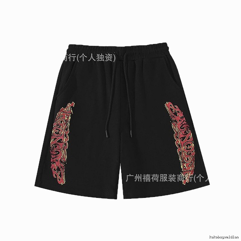 Balenciaga Flame Style Black Shorts