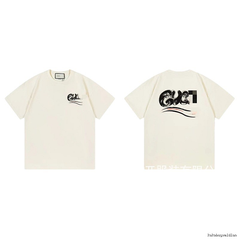 Balenciaga Graffiti Street Style Off-White Short-Sleeve T-Shirt