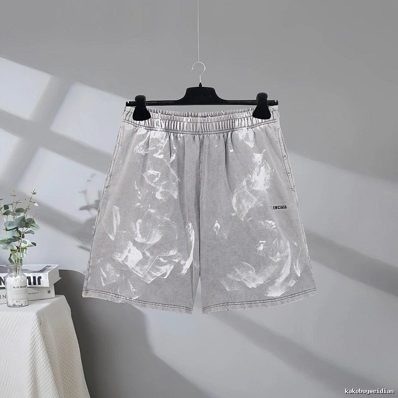 Balenciaga graffiti-style grey shorts