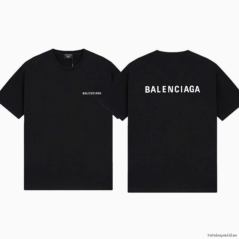 Balenciaga Letter Print Minimalist Style Black T-shirt