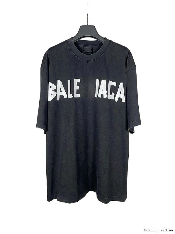 Balenciaga letter-style black T-shirt