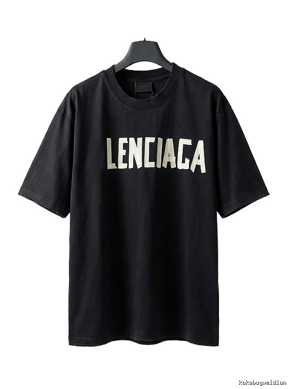 Balenciaga letter-style black T-shirt