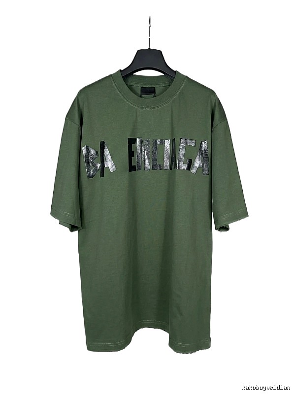 Balenciaga letter-style green T-shirt