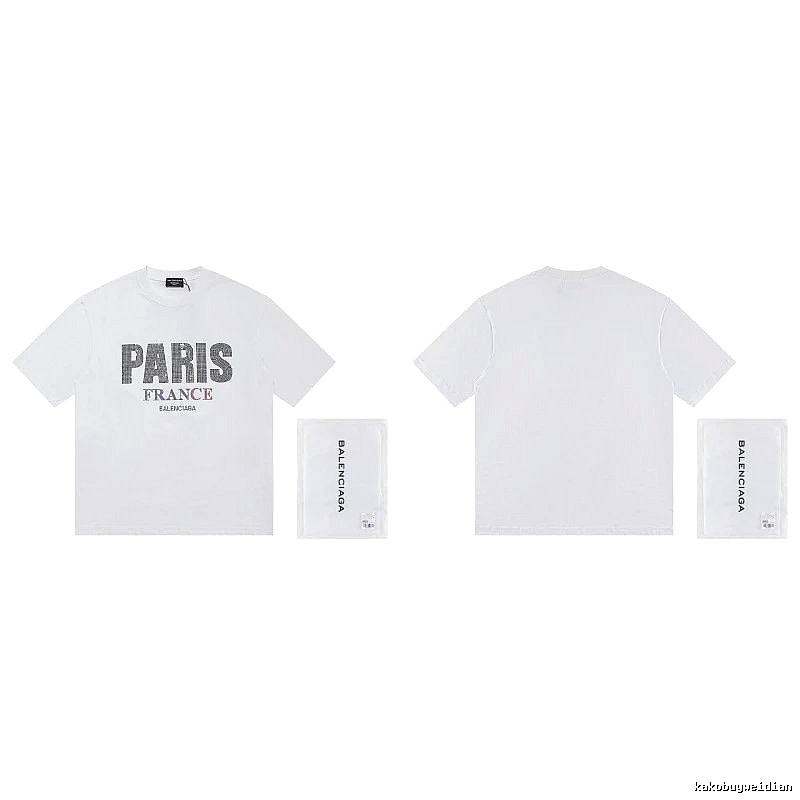 Balenciaga Paris Collection Minimalist Style White T-Shirt