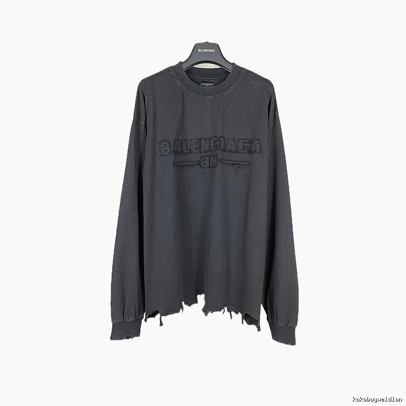 Balenciaga retro ripped black T-shirt