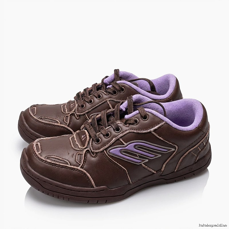 Balenciaga retro-style brown-purple sports shoes