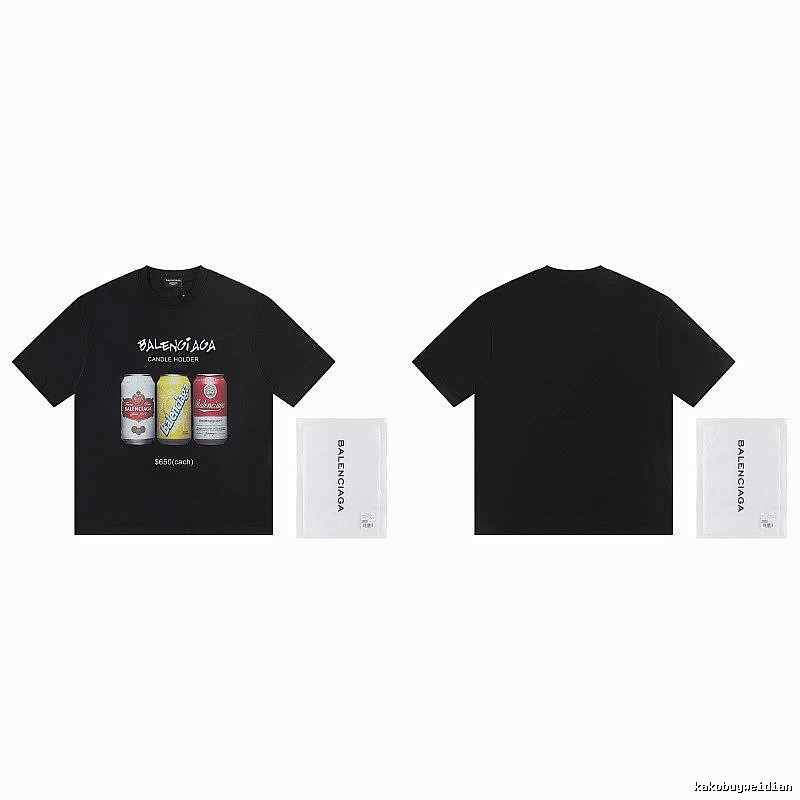 Balenciaga Street Style Black T-shirt with Coca-Cola Print