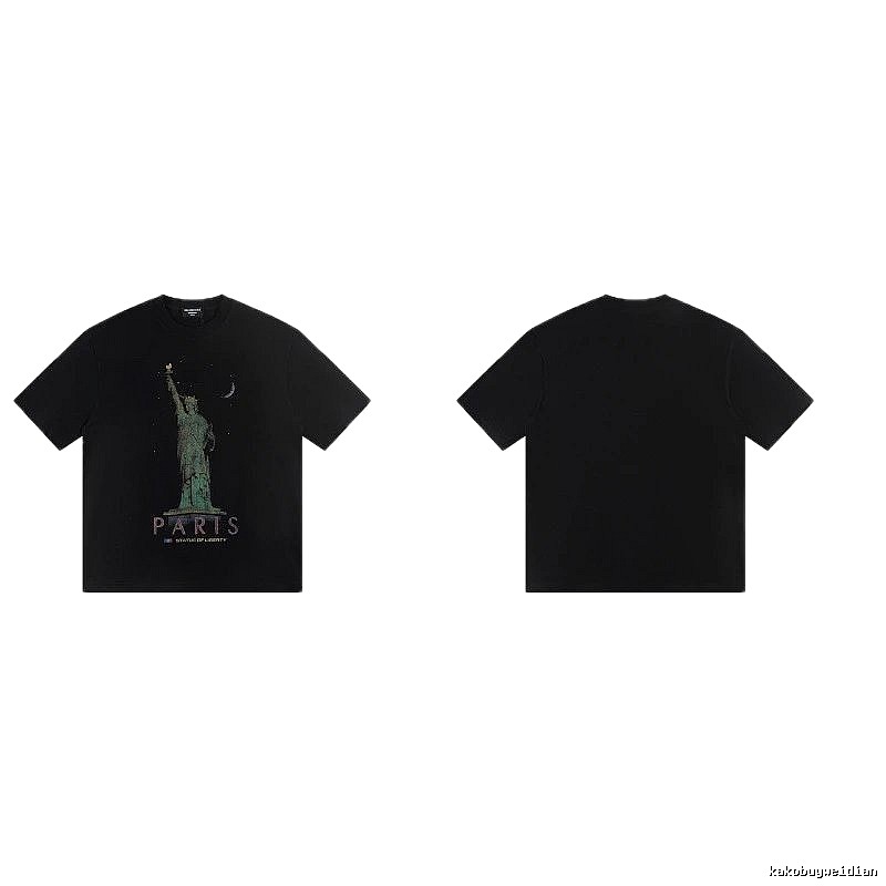 Balenciaga Vintage Style Statue of Liberty Black T-Shirt