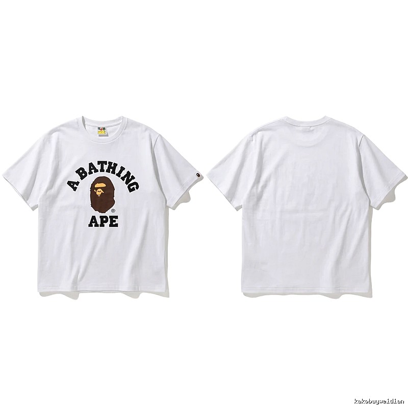 Bape ape head minimalist style white T-shirt