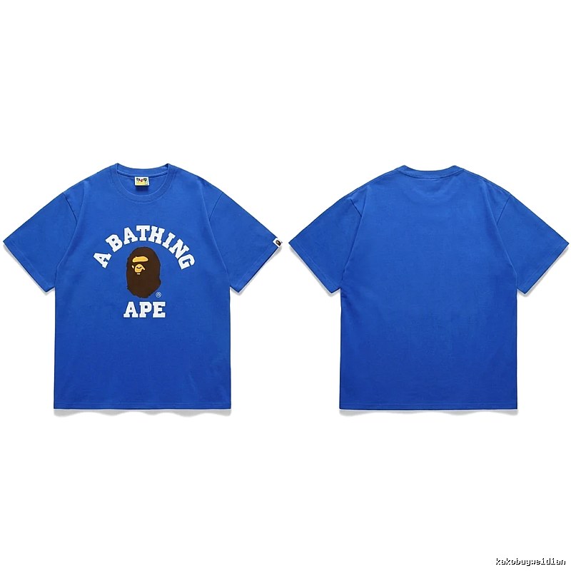 Bape Ape Head Simple Style Blue T-shirt