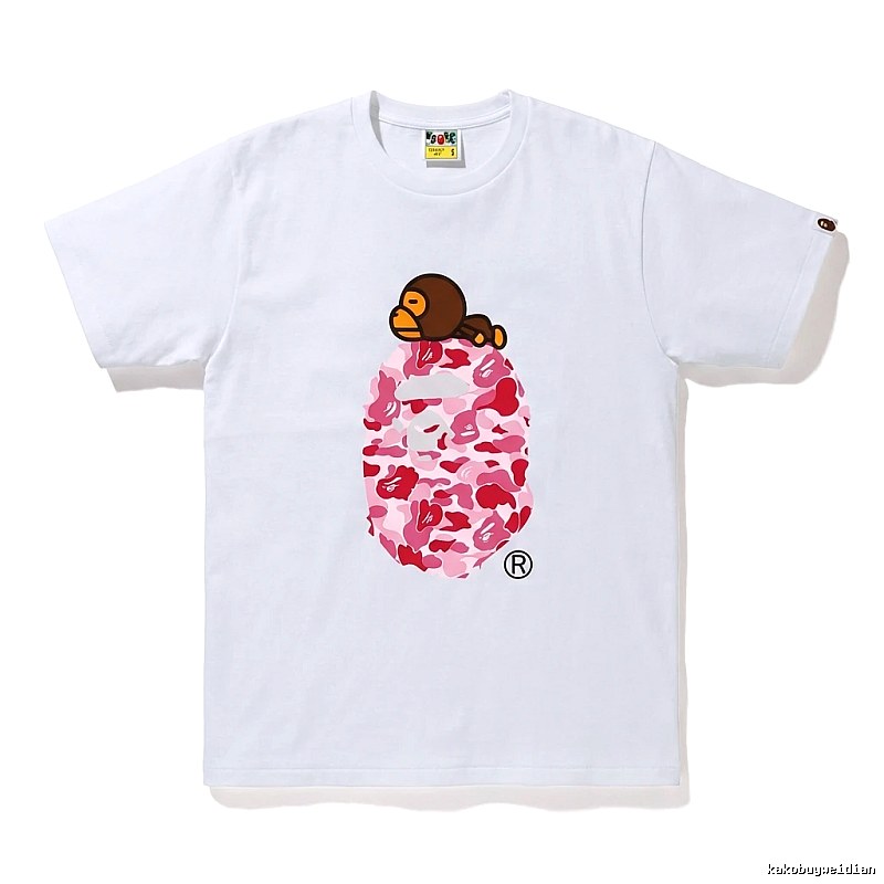 Bape camouflage cartoon-style white T-shirt