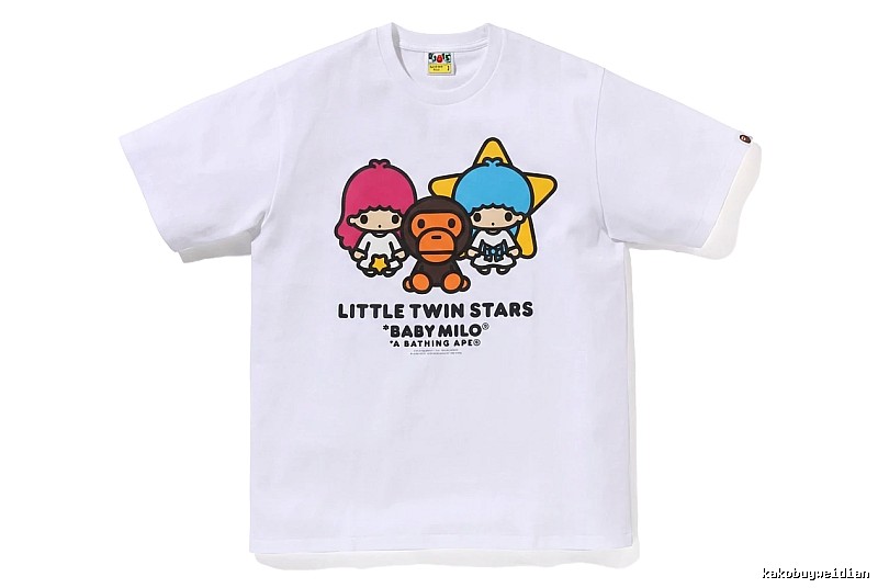 Bape cartoon and childlike white T-shirt