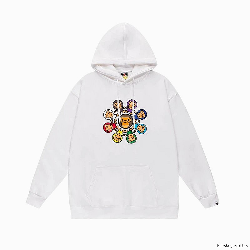 Bape cartoon trendy brand white sweatshirt