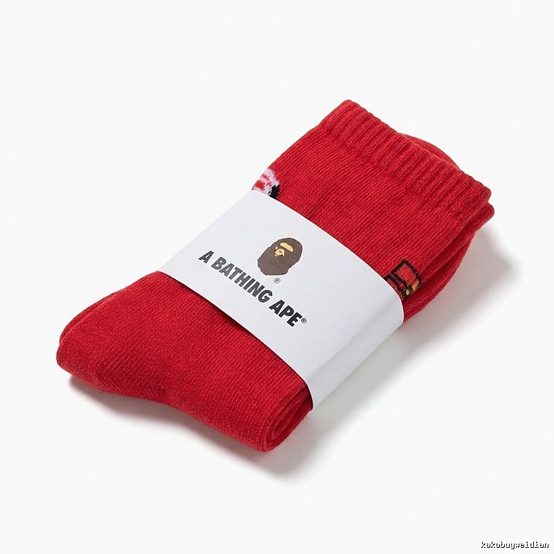 Bape red trendy socks
