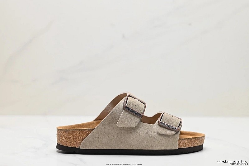 BIRKENSTOCK Double-Buckle Casual Sand-colored Slide Slippers