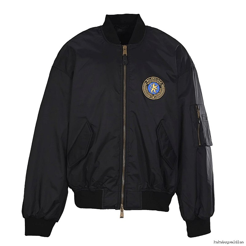 Black C.P. Badge Bomber Jacket for travel
