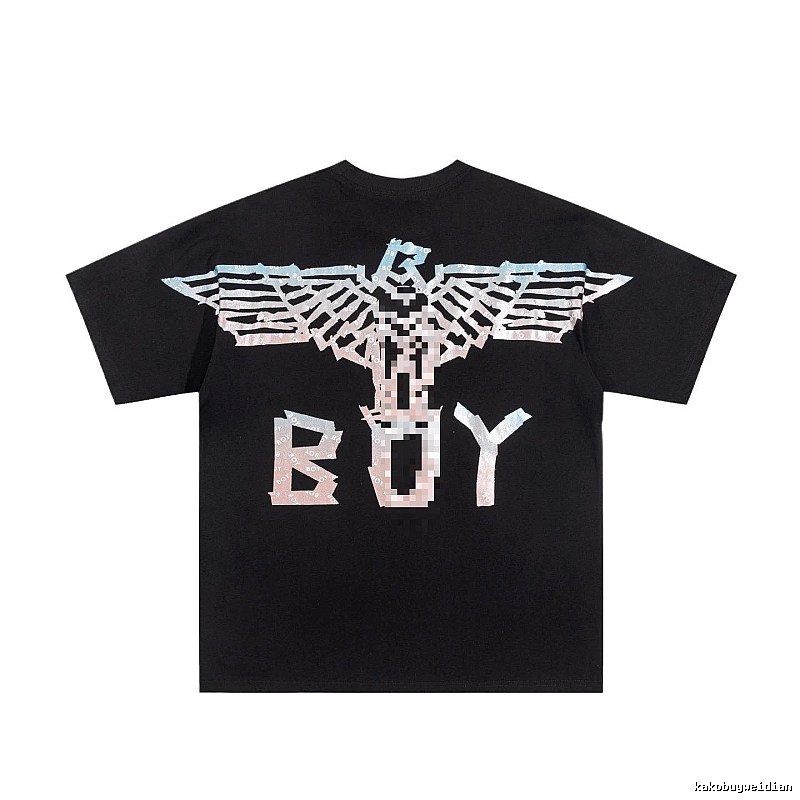 BOY Eagle Print Street Style Black Short Sleeve T-shirt