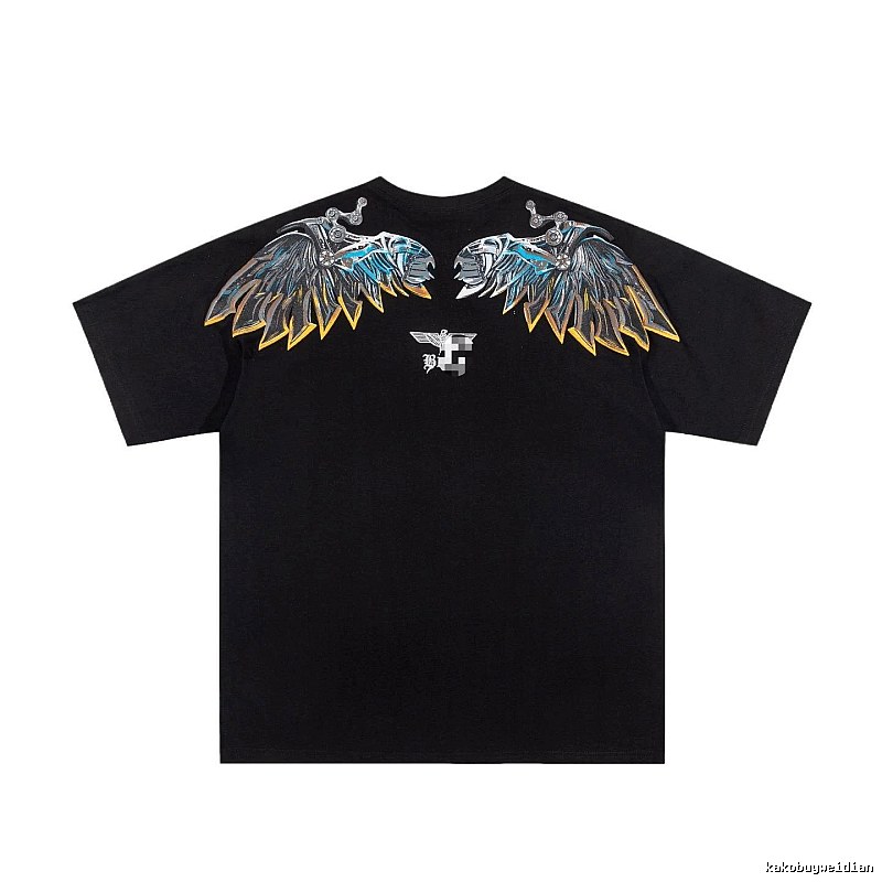 BOY Mechanical Wing Street Style Black Short Sleeve T-Shirt