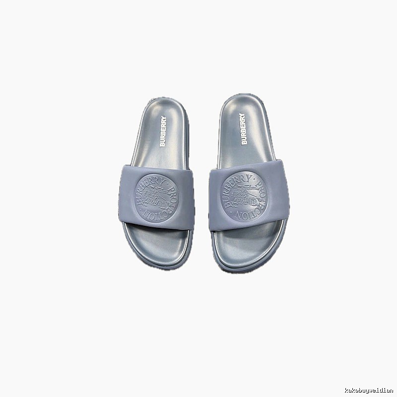 Burberry Embossed Knight Pattern Minimalist Dusty Blue Slides