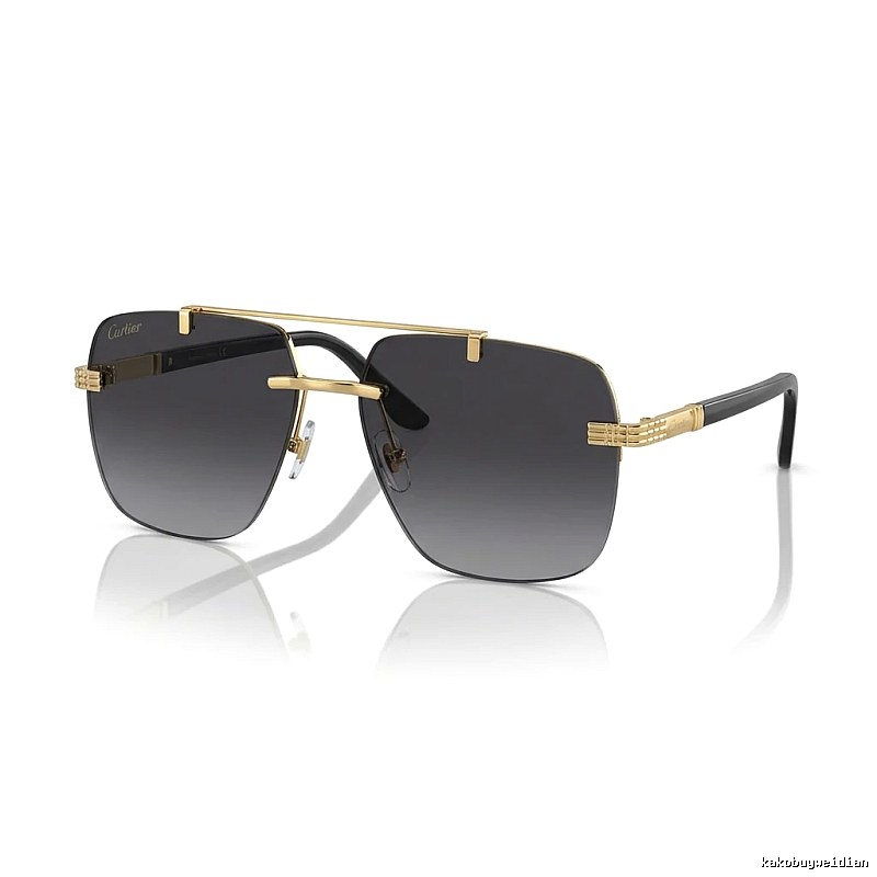 Cartier Trendy Cool Black Gold Sunglasses