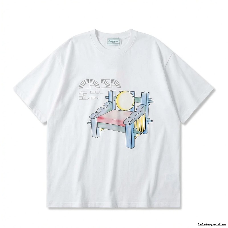 Casablanca cartoon-style white T-shirt