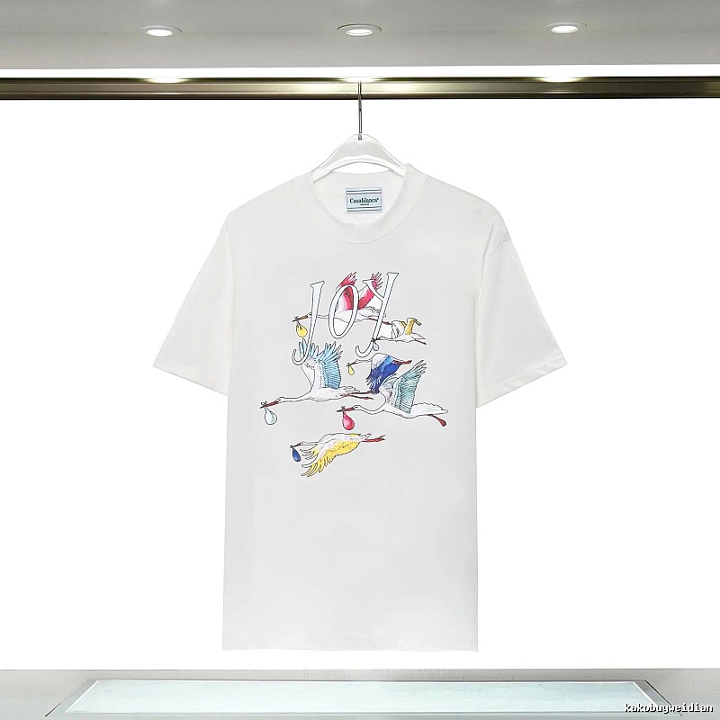 Casablanca Crane Print Wind White T-shirt