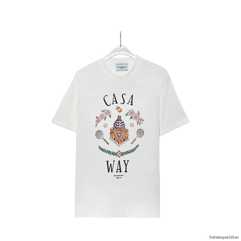 Casablanca printed casual white T-shirt
