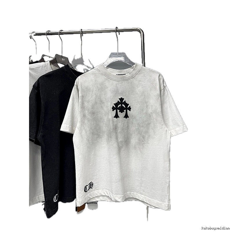 Chrome Hearts Cross Embroidered Street Style White T-shirt