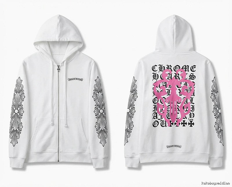 Chrome Hearts Cross Flower Trendy and Cool Style White Sweatshirt