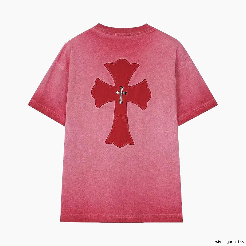 Chrome Hearts Cross Patch Street Style Pink T-Shirt