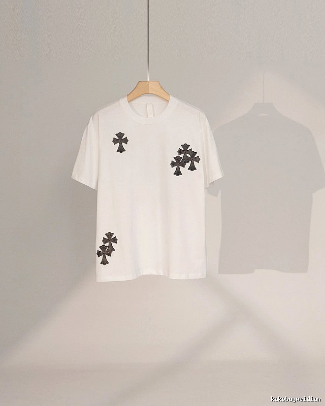 Chrome Hearts Cross Patch Street Style White T-Shirt
