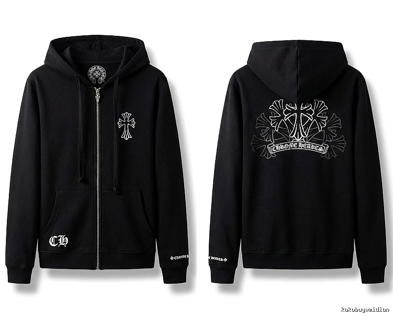 Chrome Hearts Cross Print Style Black Sweatshirt