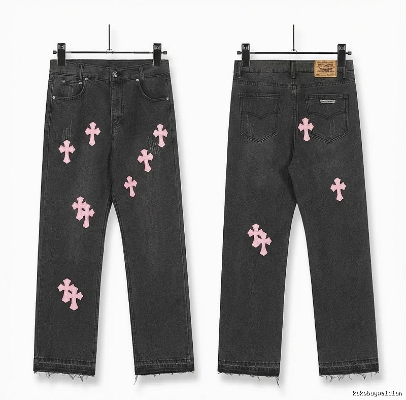 Chrome Hearts Cross Trendy and Cool Style Black Pants