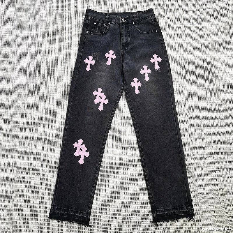 Chrome Hearts Daily Cross patch jeans White Jeans Black for City Outfits