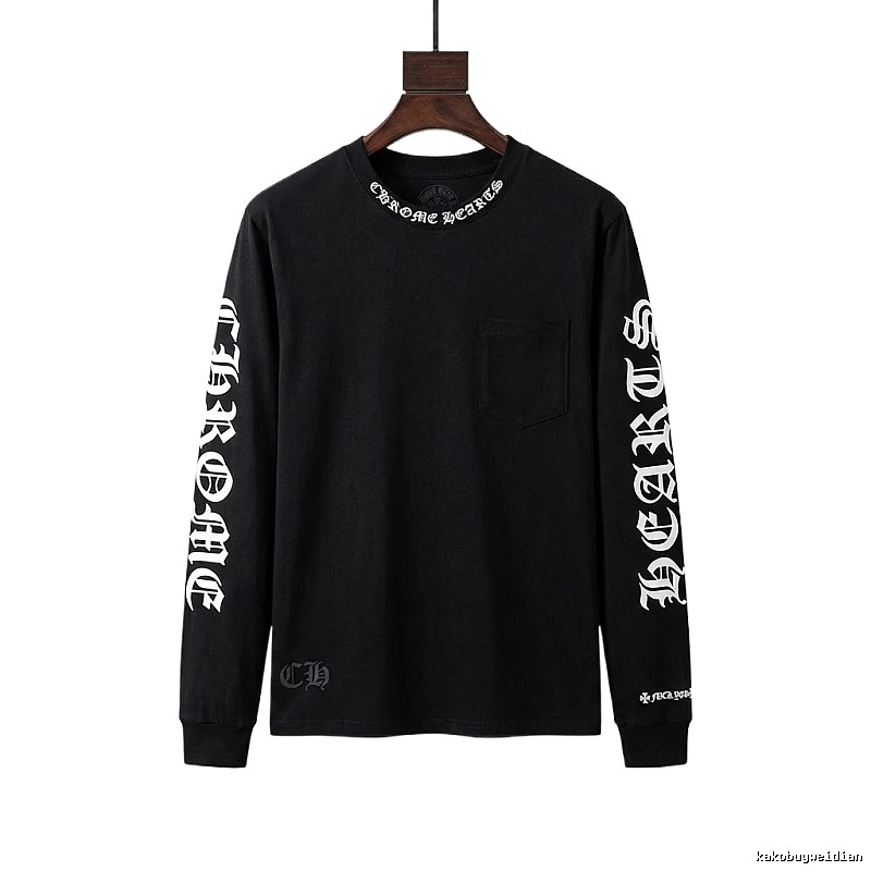 Chrome Hearts Dark Style Long-sleeved Black T-shirt