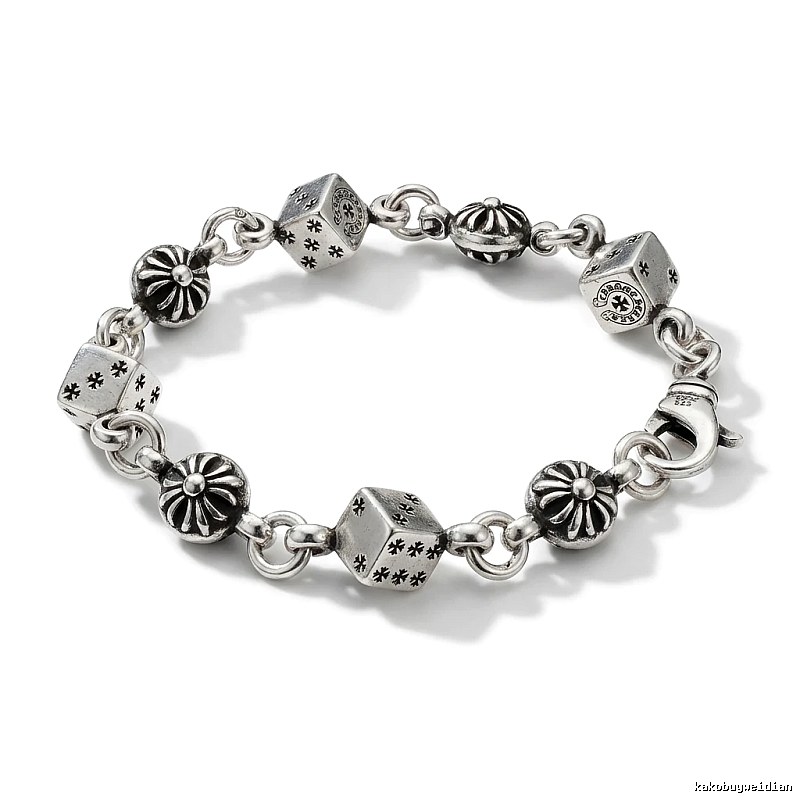 Chrome Hearts Dice Retro Style Silver Bracelet