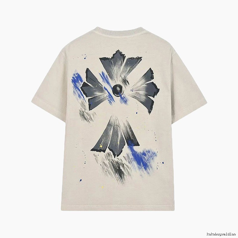 Chrome Hearts Ink-splattered Cross Vintage Off-white T-shirt