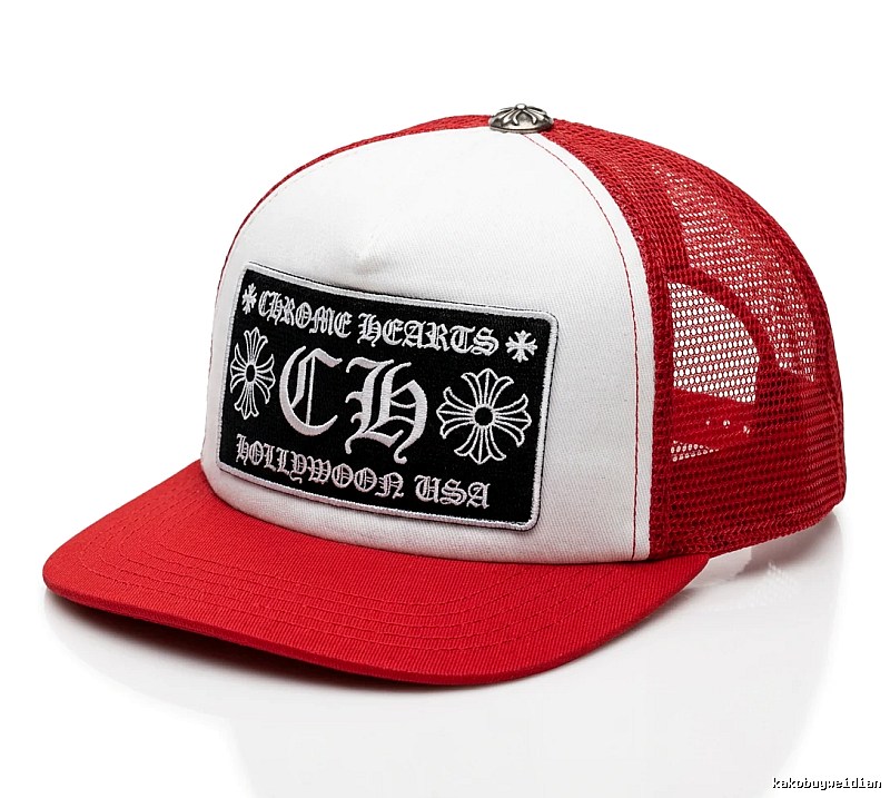 Chrome Hearts Retro Red and White Hat