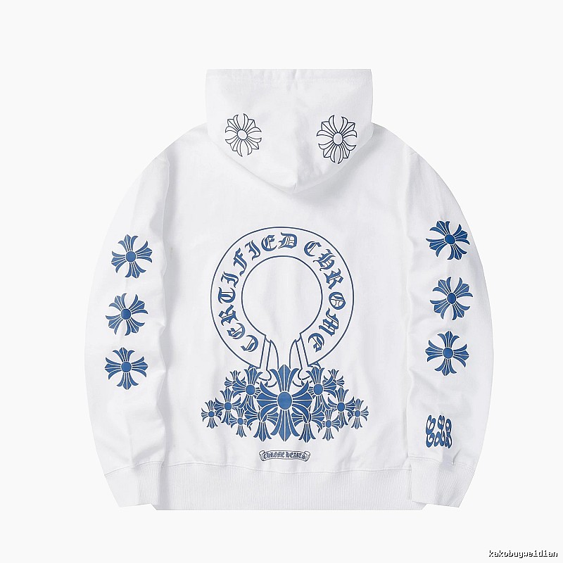 Chrome Hearts Sport Cross graphic hoodie Black Blue Cross for Collection Drops