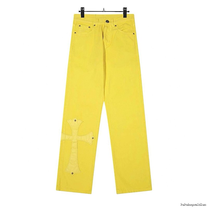 Chrome Hearts Streetwear Graphic jeans Light Denim Jeans with Logo Accent