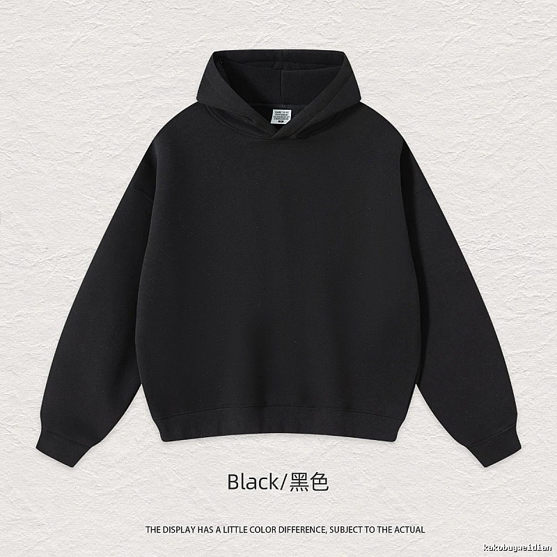 Classic Blank pullover hoodie Black Minimal A for Daily Styling