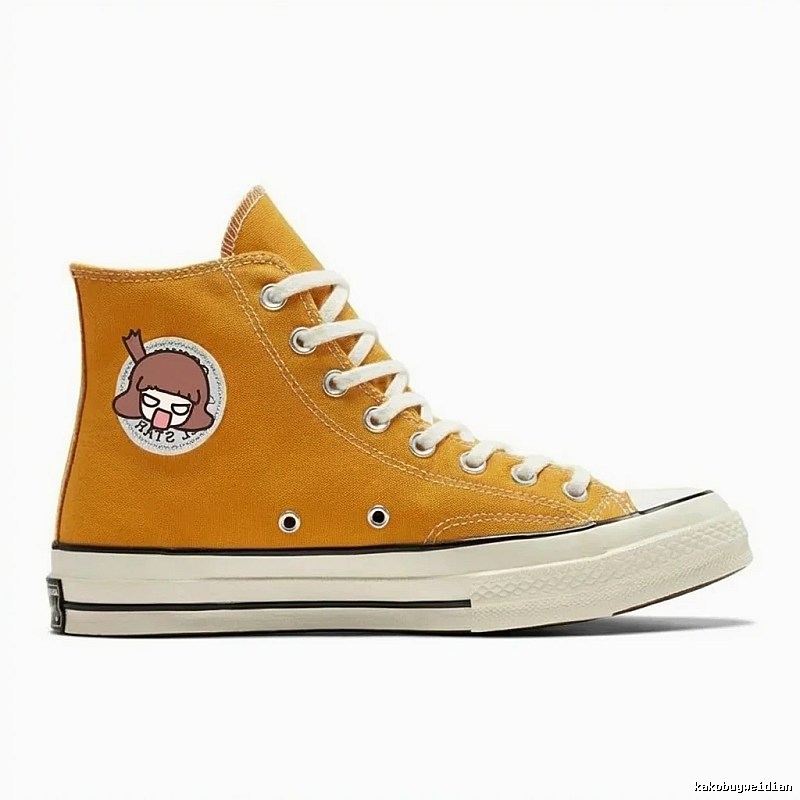 Converse trendy cartoon orange high-top shoes