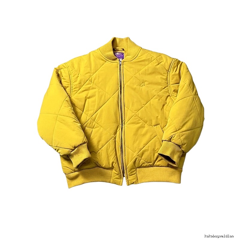 Corteiz Diamond - Patterned Trendy and Cool Yellow Padded Coat