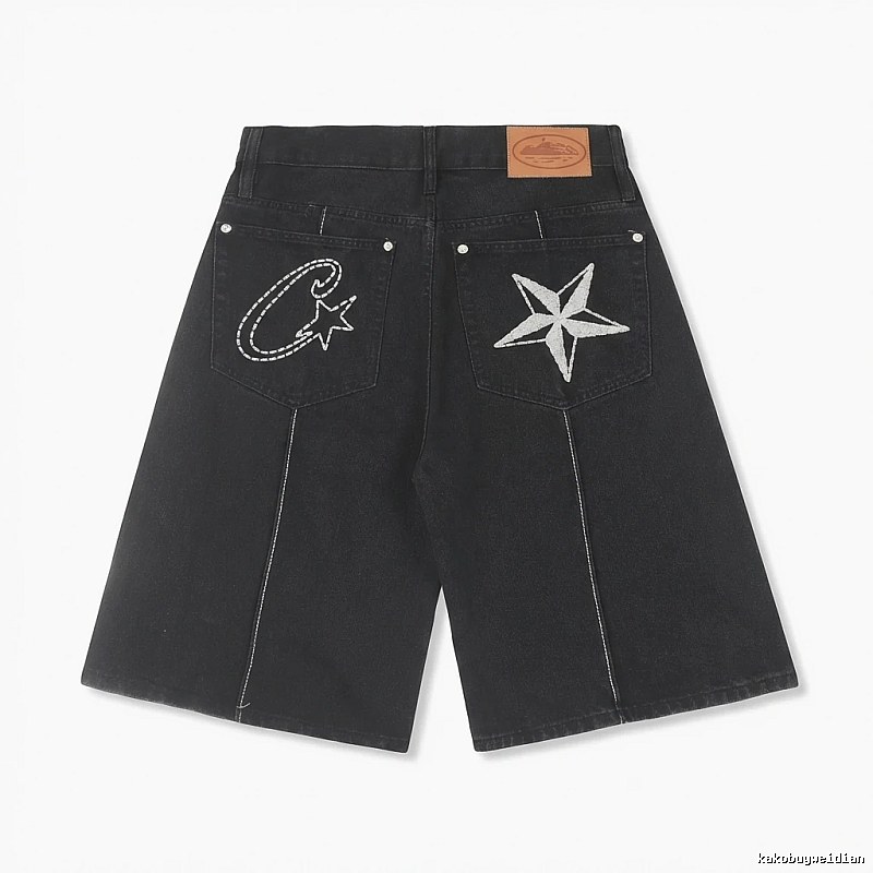 Corteiz Embroidered Trendy Black Shorts
