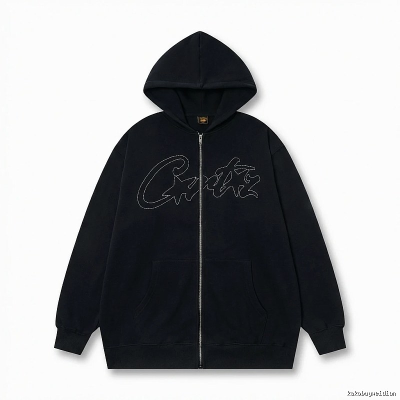 Corteiz minimalist style black hoodie