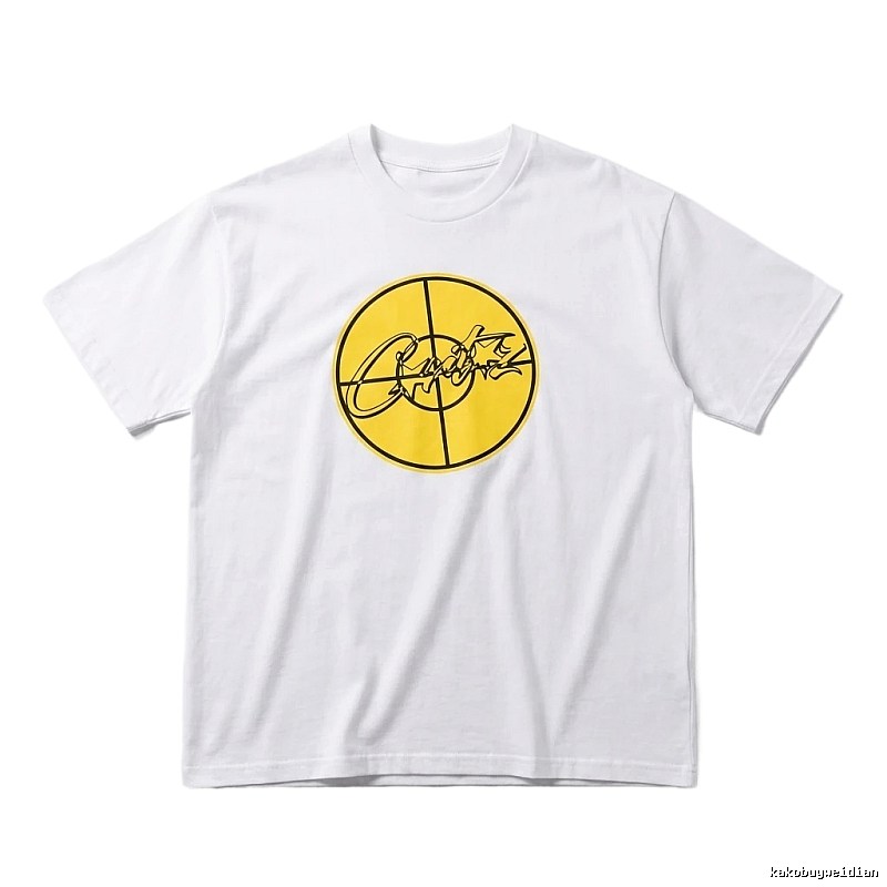 Corteiz Yellow Bullseye Trendy Cool White T-shirt