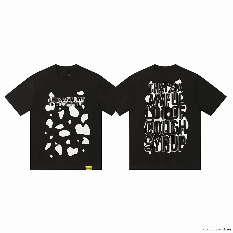 COUGH SYRUP Printed Street Style Black Short Sleeve T-shirt