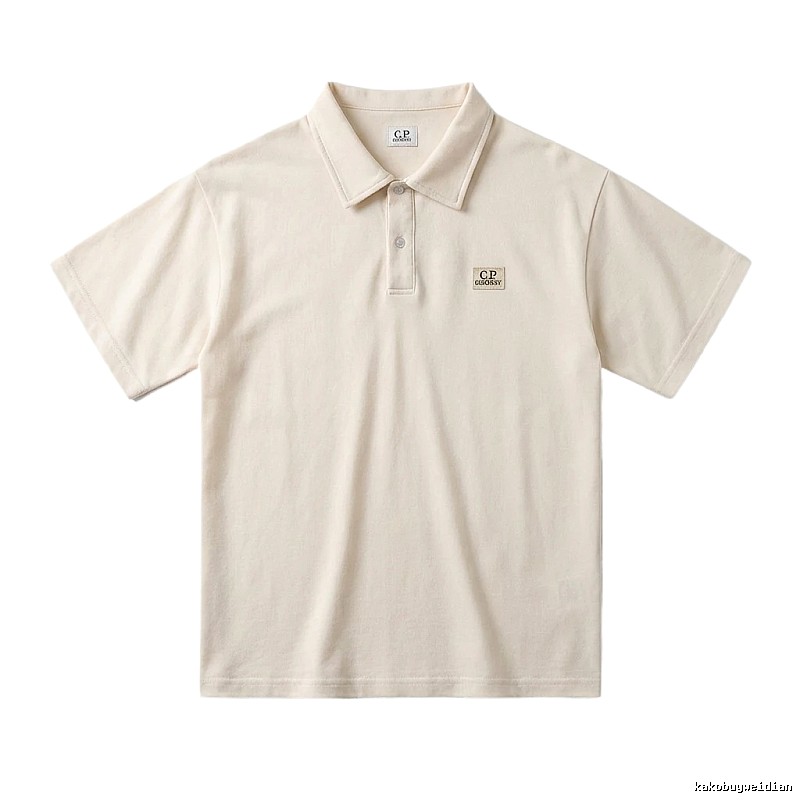 C.P. Basic Style Simple and Elegant Beige Polo Shirt