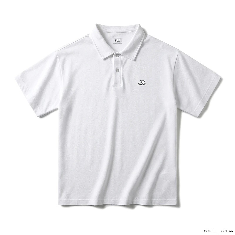 C.P simple style white Polo shirt