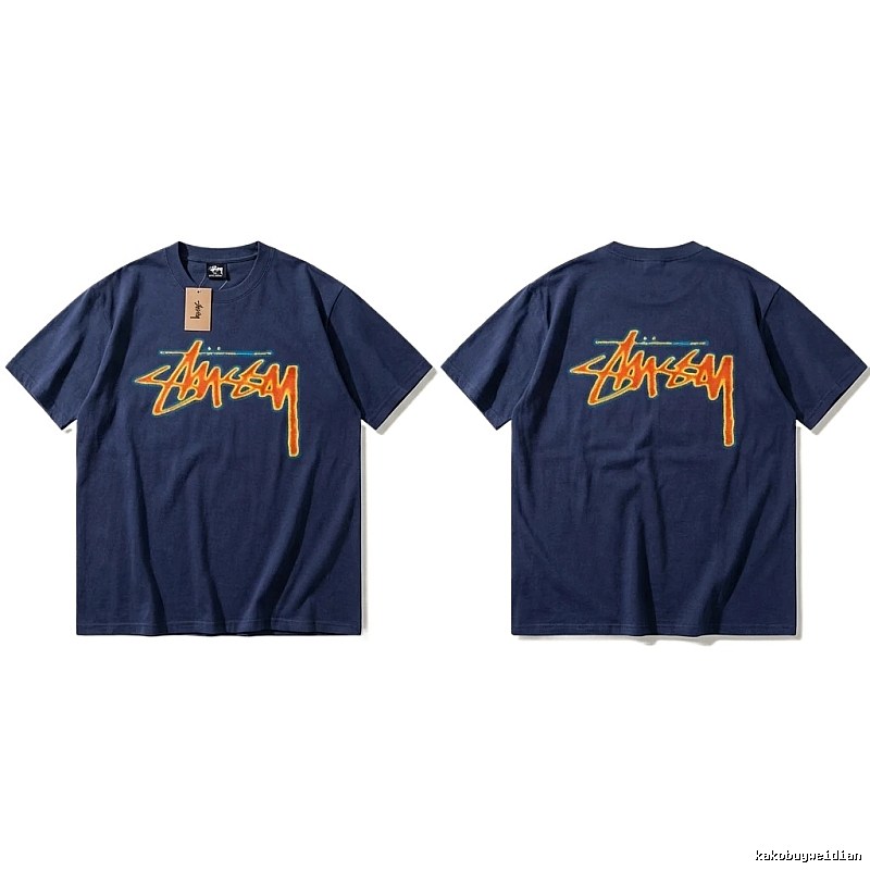 Dark blue T-shirt with Stussy graffiti style